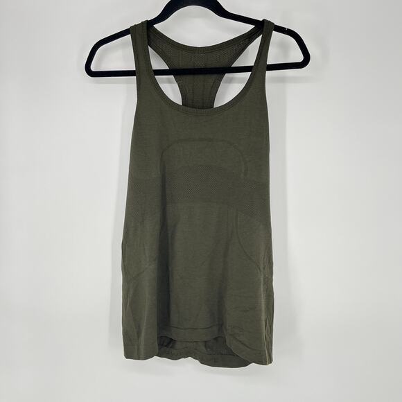 Lululemon Swifly Tech Army Green Tank Women's Size 10 - Picture 1 of 7